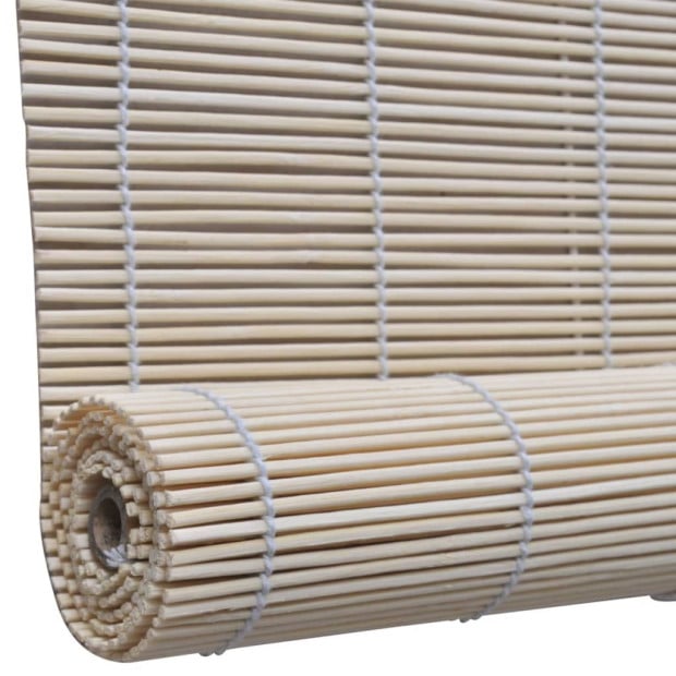 Natural Bamboo Roller Blinds 2 Pcs 120x160 Cm Image 4