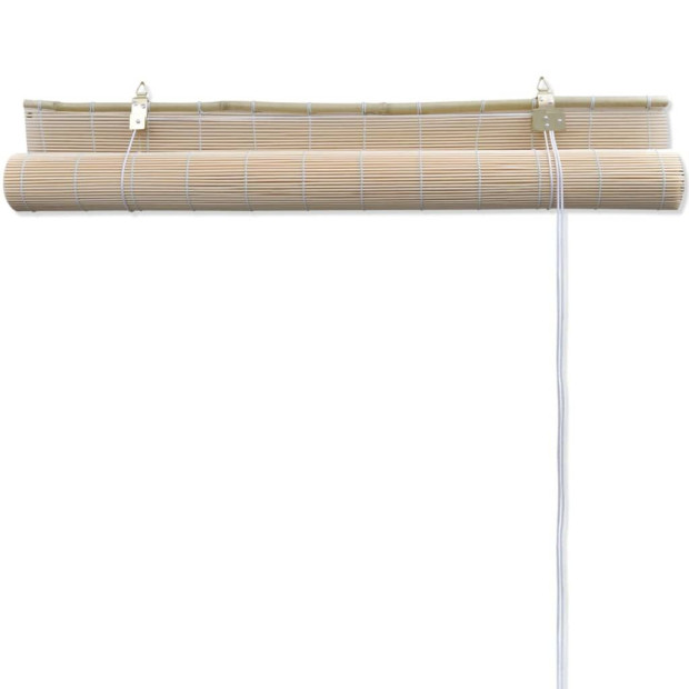 Natural Bamboo Roller Blinds 2 Pcs 120x160 Cm Image 6