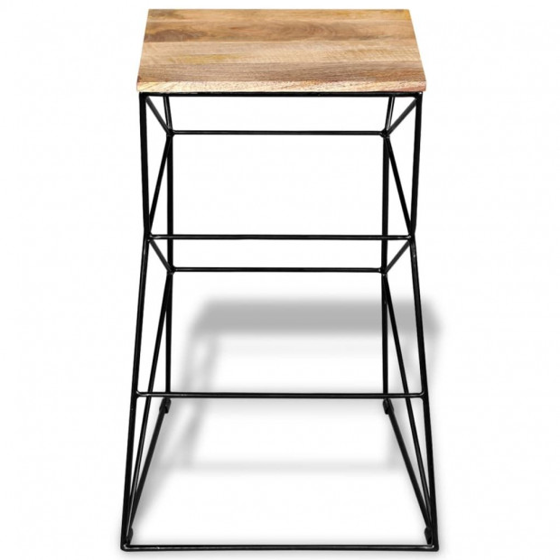 Bar Stools 2 Pcs Solid Mango Wood Image 3