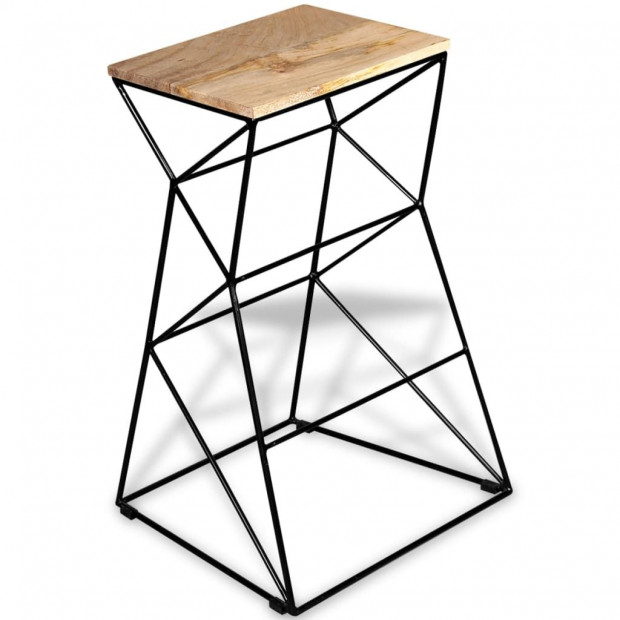 Bar Stools 2 Pcs Solid Mango Wood Image 7