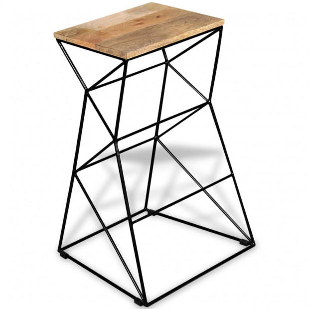 Bar Stools 2 Pcs Solid Mango Wood Image 9