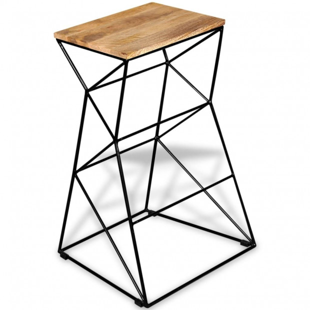 Bar Stools 2 Pcs Solid Mango Wood Image 10