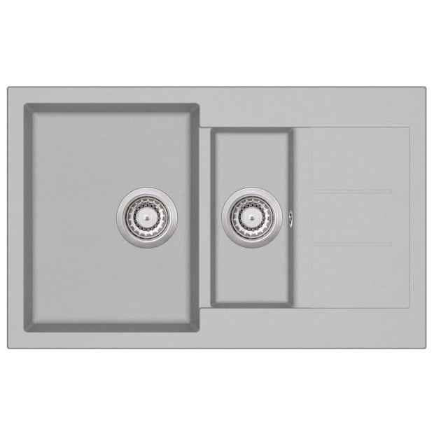 Granite Kitchen Sink Double Basin Grey Image 2