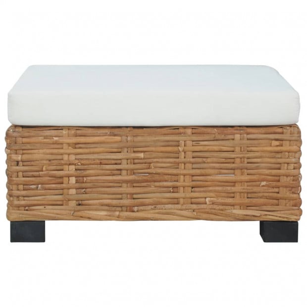 Footrest With Cushion Natural Rattan Image 3