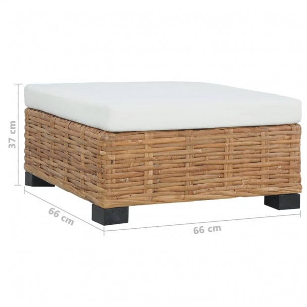 Footrest With Cushion Natural Rattan Image 7