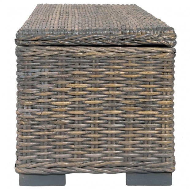 Storage Box 120 Cm Grey Kubu Rattan And Solid Mango Wood Image 4