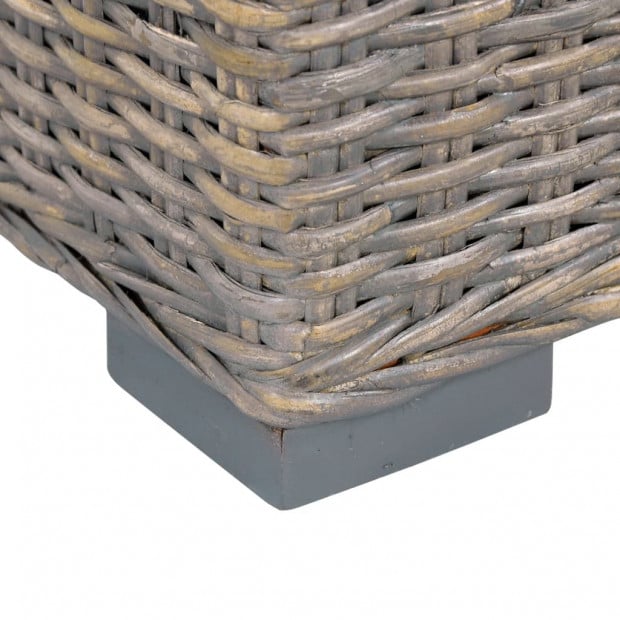 Storage Box 120 Cm Grey Kubu Rattan And Solid Mango Wood Image 7