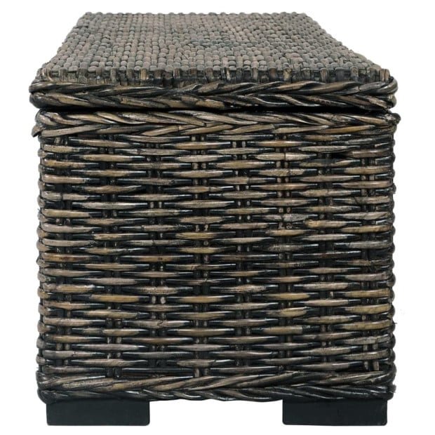 Storage Box 120 Cm Black Kubu Rattan And Solid Mango Wood Image 4