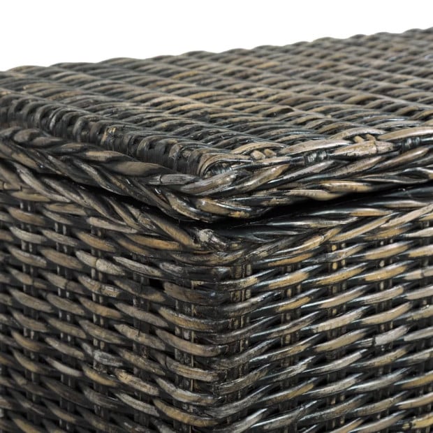 Storage Box 120 Cm Black Kubu Rattan And Solid Mango Wood Image 6