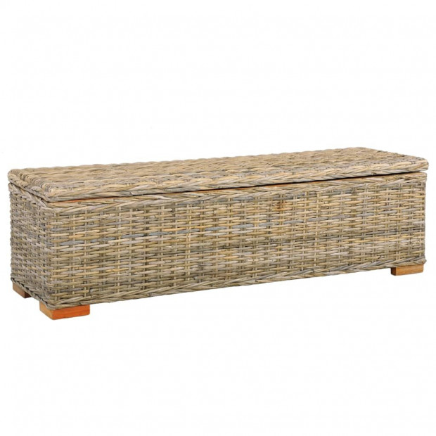 Storage Box 120 Cm Kubu Rattan And Solid Mango Wood