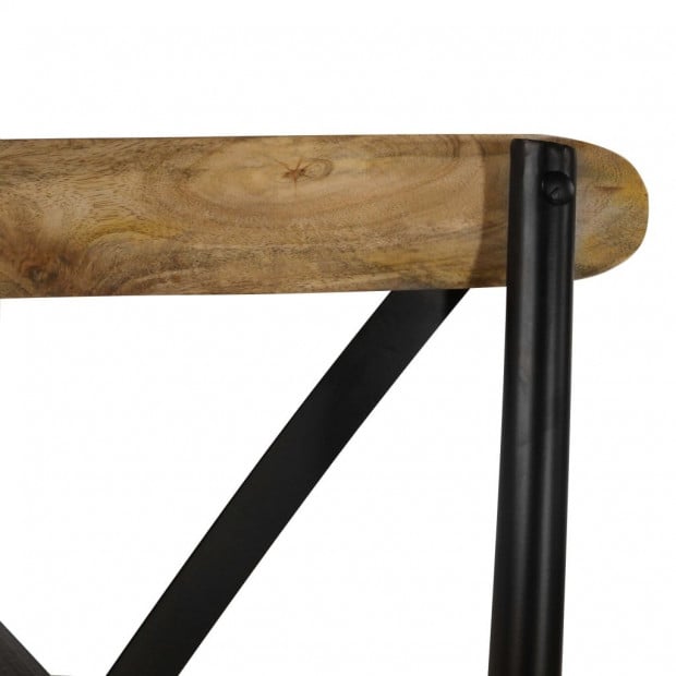 Cross Chairs 4 Pcs Black Solid Mango Wood Image 8