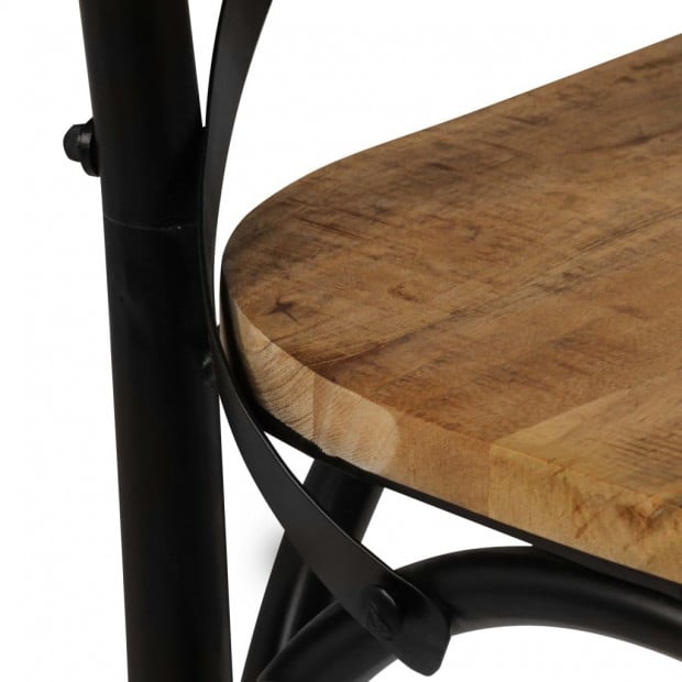 Cross Chairs 4 Pcs Black Solid Mango Wood Image 10