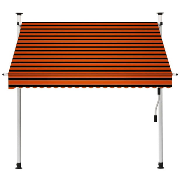 Manual Retractable Awning 200 Cm Orange And Brown Image 2