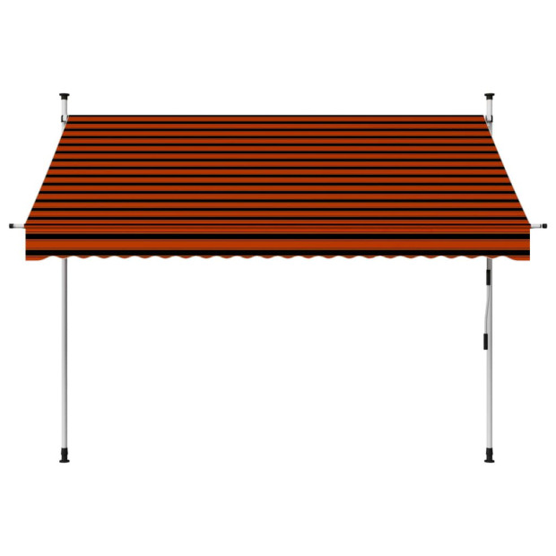 Manual Retractable Awning 250 Cm Orange And Brown Image 2