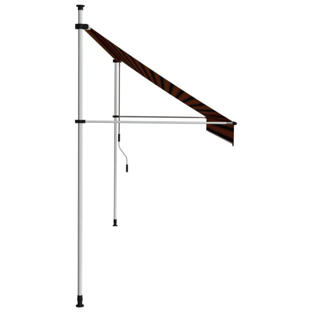Manual Retractable Awning 350 Cm Orange And Brown Image 3