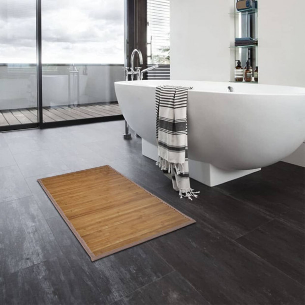 Bamboo Bath Mats 4 Pcs 60 X 90 Cm Brown Image 2