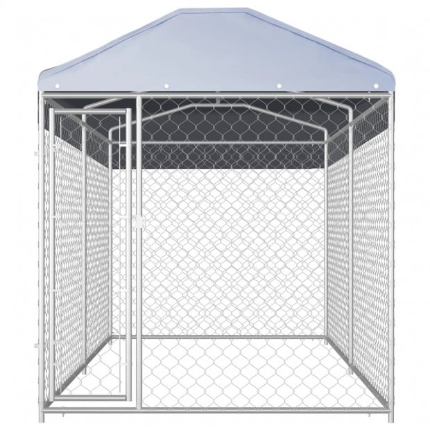 Outdoor Dog Kennel With Canopy Top 382x192x225 Cm Image 2