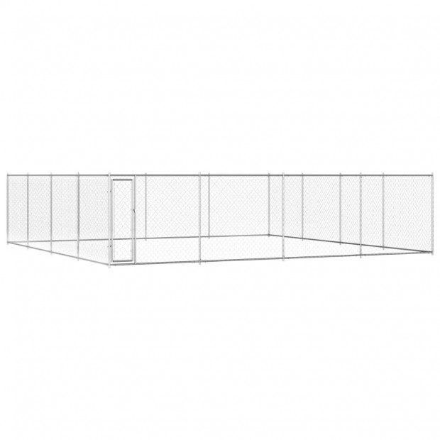 Outdoor Dog Kennel Galvanised Steel 760x760x195 Cm