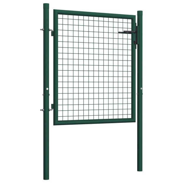 Fence Gate Steel 100x75 Cm Green Image 2