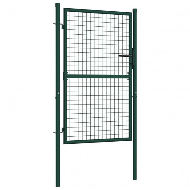 Fence Gate Steel 100x125 Cm Green Image 2
