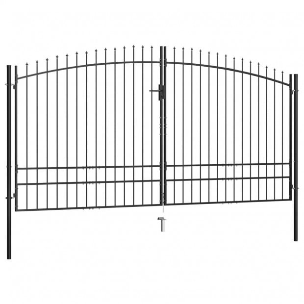 Double Door Fence Gate With Spear Top 400x248 Cm Image 2
