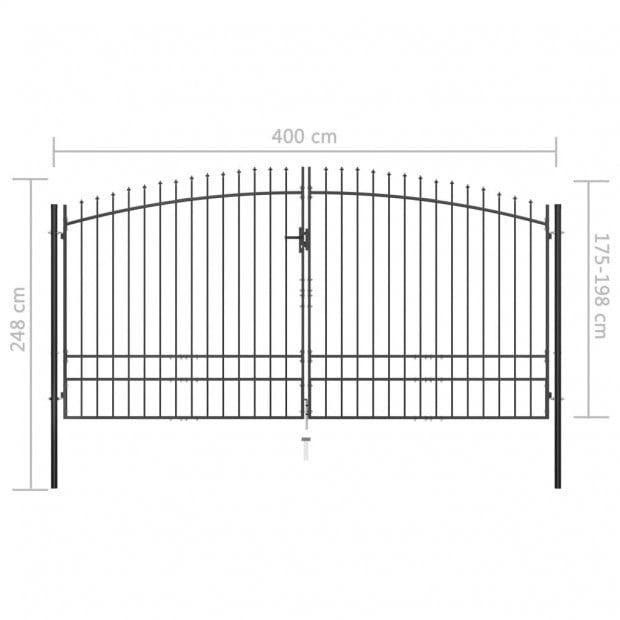 Double Door Fence Gate With Spear Top 400x248 Cm Image 6