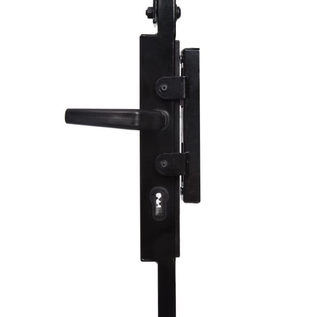 Fence Gate With Arched Top Steel 89x200 Cm Black Image 4