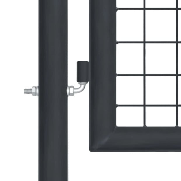 Mesh Garden Gate Galvanised Steel 100x200 Cm Grey Image 3
