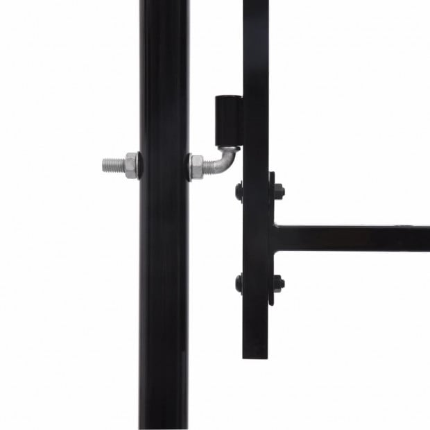 Fence Gate Single Door With Spike Top Steel 1x1.2 M Black Image 3