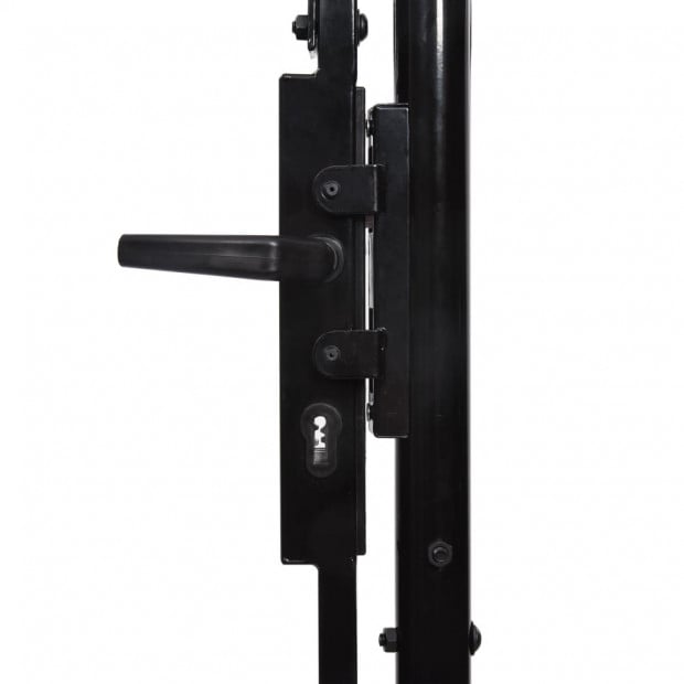 Fence Gate Single Door With Spike Top Steel 1x1.2 M Black Image 4