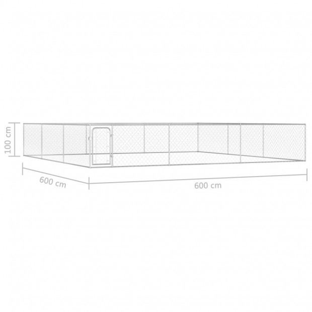 Outdoor Dog Kennel Galvanised Steel 6x6x1 M Image 7