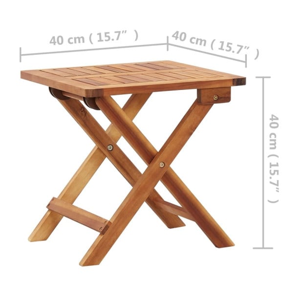 Folding Garden Coffee Table 40 x 40 x 40cm Solid Acacia Wood Image 6