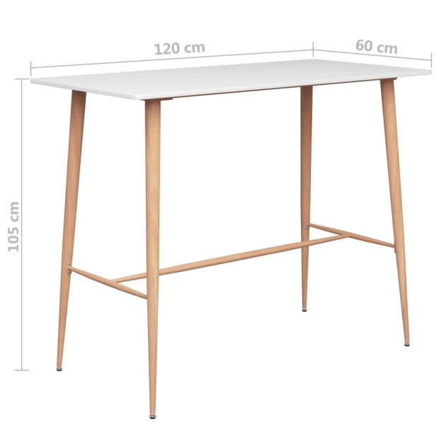 Bar Table White 120x60x105 Cm Image 5