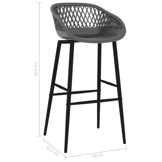 Bar Chairs 4 Pcs Grey Image 7