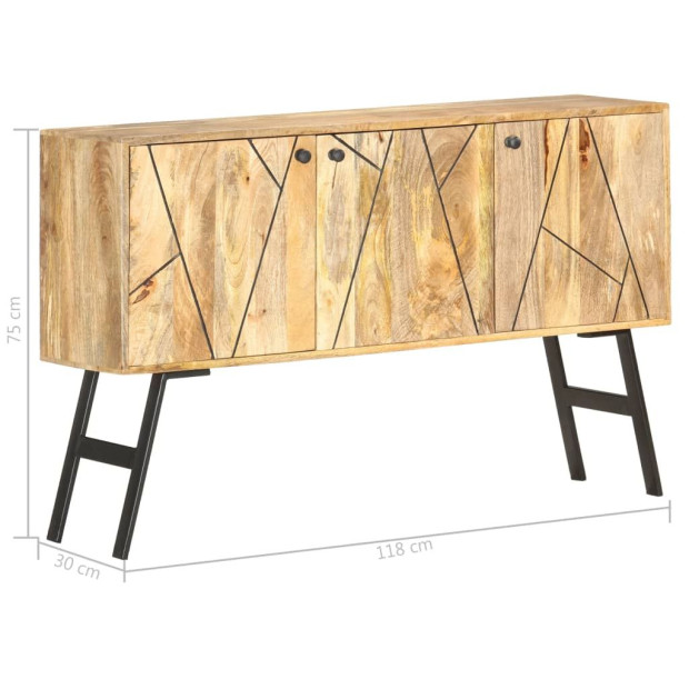 Sideboard 118x30x75 Cm Solid Mango Wood Image 6