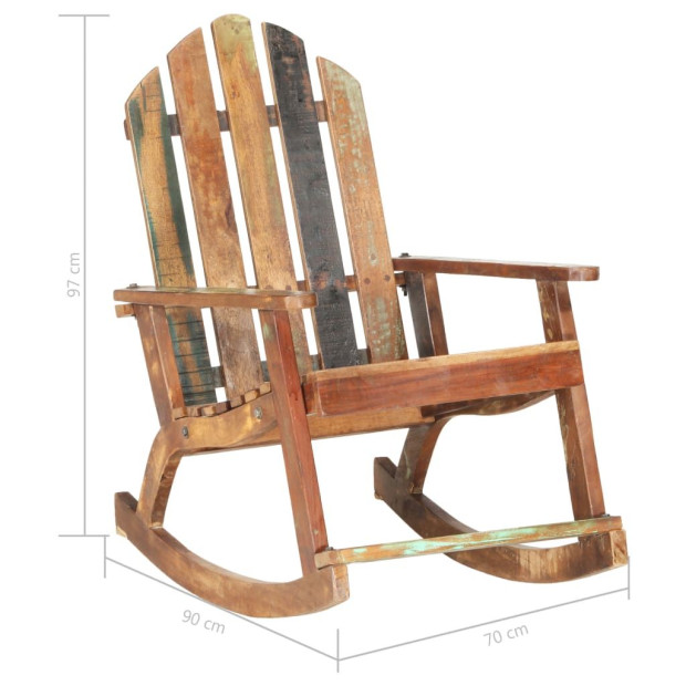 Garden Rocking Chair Solid Reclaimed Wood Image 7