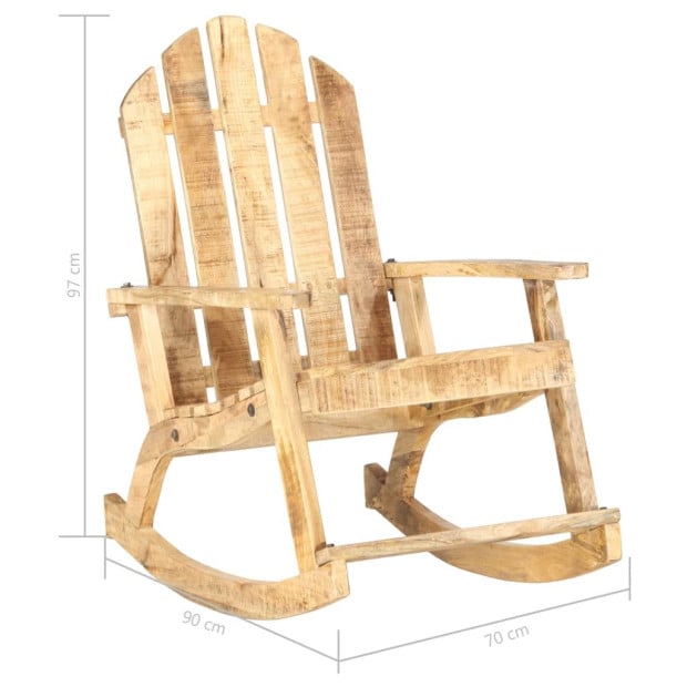 Garden Rocking Chair Solid Mango Wood Image 7