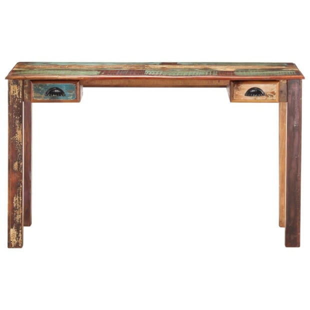 Desk 130x55x76 Cm Solid Reclaimed Wood Image 2
