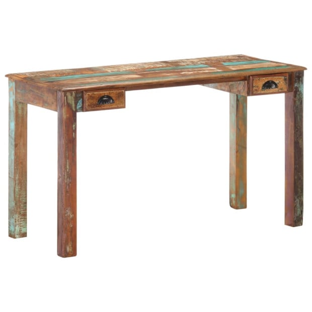 Desk 130x55x76 Cm Solid Reclaimed Wood Image 8