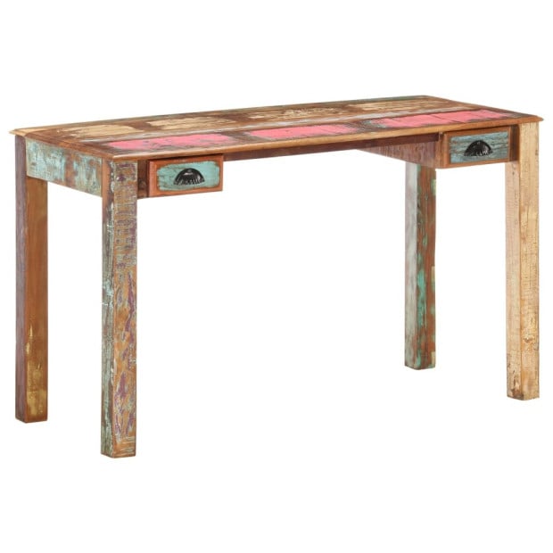 Desk 130x55x76 Cm Solid Reclaimed Wood Image 9