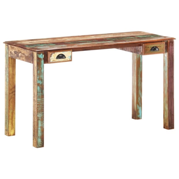Desk 130x55x76 Cm Solid Reclaimed Wood Image 10