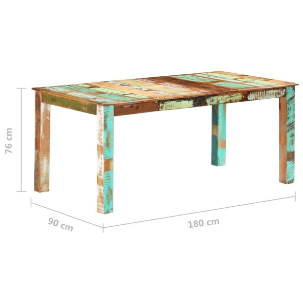 Dining Table Solid Wood 180x90x76 Cm Image 7