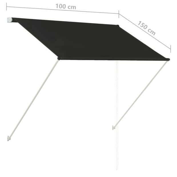 Retractable Awning 100x150 Cm Anthracite Image 8
