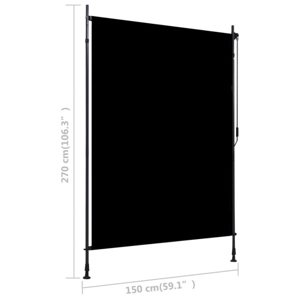 Outdoor Roller Blind 150x270 Cm Anthracite Image 7