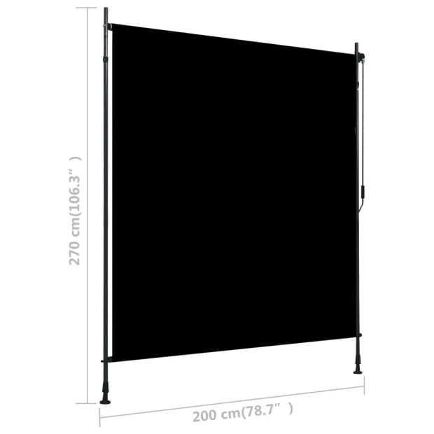 Outdoor Roller Blind 200x270 Cm Anthracite Image 7