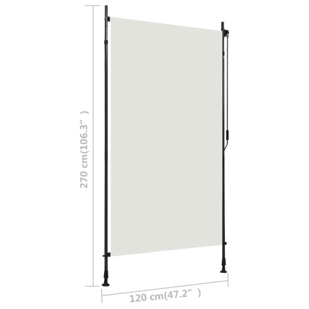 Outdoor Roller Blind 120x270 Cm Cream Image 7