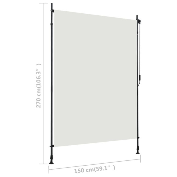 Outdoor Roller Blind 150x270 Cm Cream Image 7