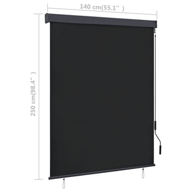 Outdoor Roller Blind 140x250 Cm Anthracite Image 8