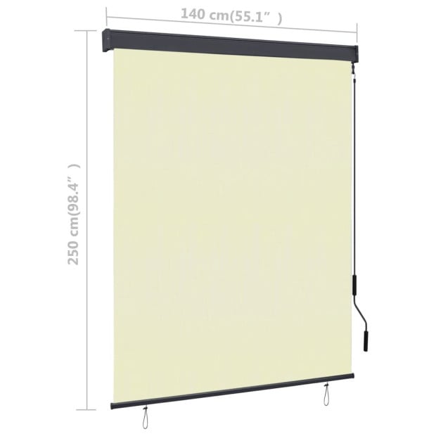 Outdoor Roller Blind 140x250 Cm Cream Image 8