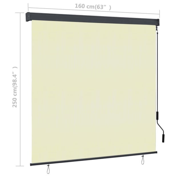 Outdoor Roller Blind 160x250 Cm Cream Image 8